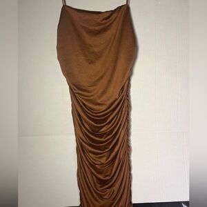 Brown Ruffled Shein Dress – Size S, Never Worn